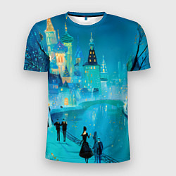 Футболка спортивная мужская Новогодняя праздничная Москва, цвет: 3D-принт
