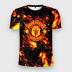 Футболка спортивная мужская Манчестер Юнайтед огненные краски, цвет: 3D-принт