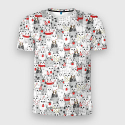 Мужская спорт-футболка Новогодние котики