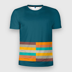 Мужская спорт-футболка Индиго и шумовой градиент заката с текстурой