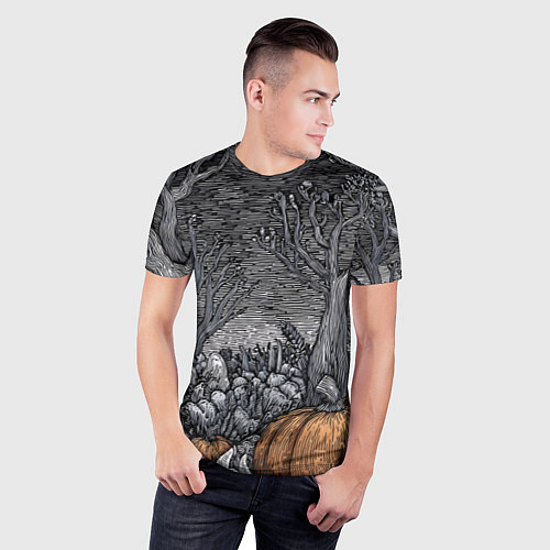 Мужская спорт-футболка Осенние шалости духов / 3D-принт – фото 3