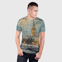 Футболка спортивная мужская Новогодний салют в Питере, цвет: 3D-принт — фото 2