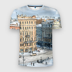 Футболка спортивная мужская Зимняя улица Питера, цвет: 3D-принт
