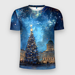 Футболка спортивная мужская Новый год Санкт-Петербург, цвет: 3D-принт