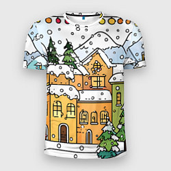 Футболка спортивная мужская Новогодний снегопад, цвет: 3D-принт