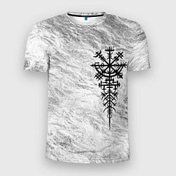 Футболка спортивная мужская Вегвизир - компас рун в виде става, цвет: 3D-принт