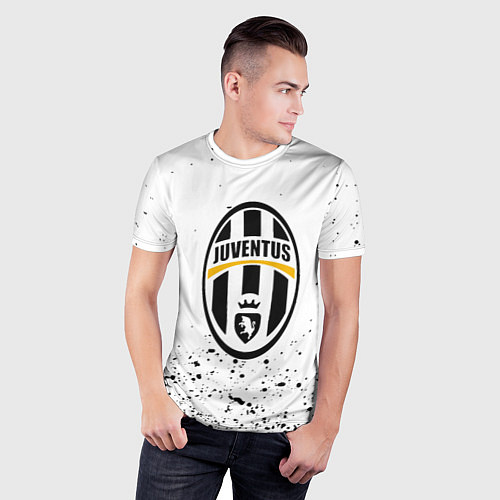 Мужская спорт-футболка Juventus краски текстура всплеск / 3D-принт – фото 3