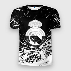 Футболка спортивная мужская Реал Мадрид краски текстура, цвет: 3D-принт