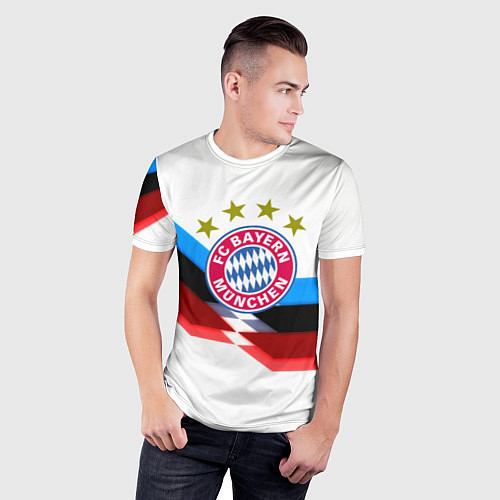 Мужская спорт-футболка Бавария Мюнхен геометрия спорт / 3D-принт – фото 3