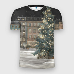 Футболка спортивная мужская Елка во дворе, цвет: 3D-принт