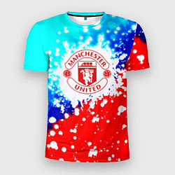Футболка спортивная мужская Манчестер Юнайтед неон, цвет: 3D-принт