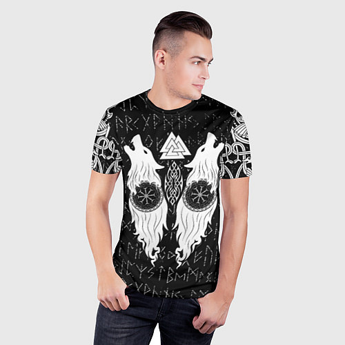 Мужская спорт-футболка Волки воины с символикой / 3D-принт – фото 3