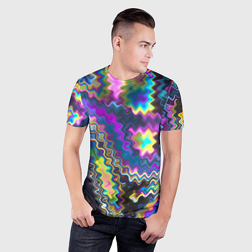 Мужская спорт-футболка Абстракция переливы / 3D-принт – фото 3