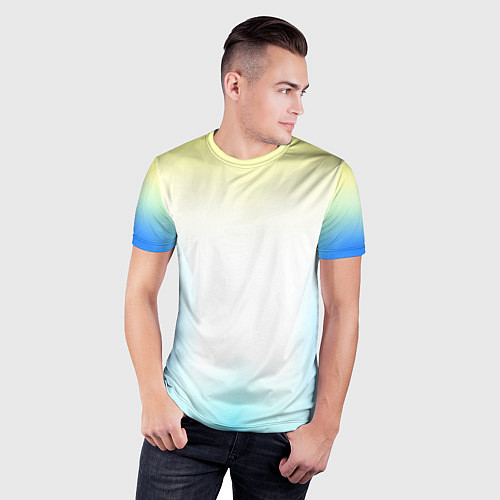 Мужская спорт-футболка Color yellow blue white / 3D-принт – фото 3