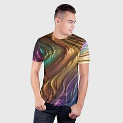 Футболка спортивная мужская Сморщенные складочки жидкости, цвет: 3D-принт — фото 2