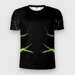 Мужская спорт-футболка Color green black