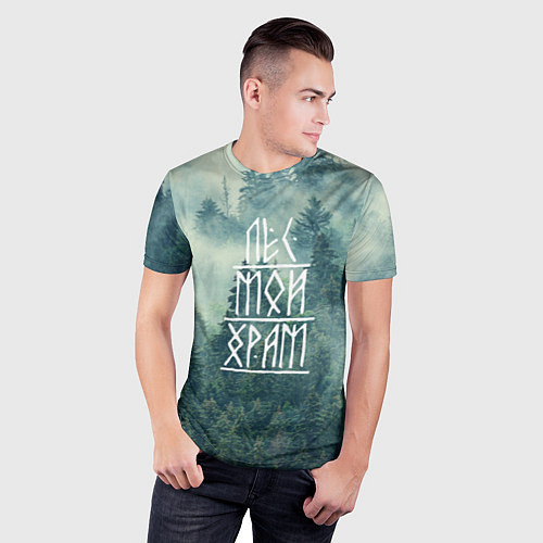 Мужская спорт-футболка Лес мой храм / 3D-принт – фото 3