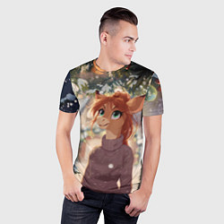 Футболка спортивная мужская Новогодняя аниме лошадка, цвет: 3D-принт — фото 2