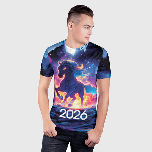 Мужская спорт-футболка 2026 Фэнтези лошадка / 3D-принт – фото 3