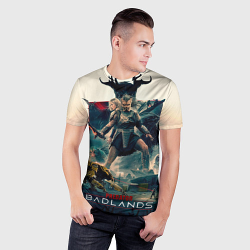 Мужская спорт-футболка Персонажи из Хищник планета смерти / 3D-принт – фото 3
