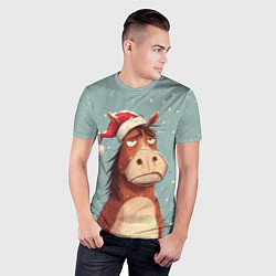 Футболка спортивная мужская Недовольная лошадка, цвет: 3D-принт — фото 2