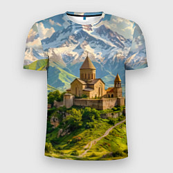 Футболка спортивная мужская Храм у подножия вечных вершин, цвет: 3D-принт
