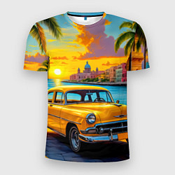 Футболка спортивная мужская Золотой закат над набережной, цвет: 3D-принт
