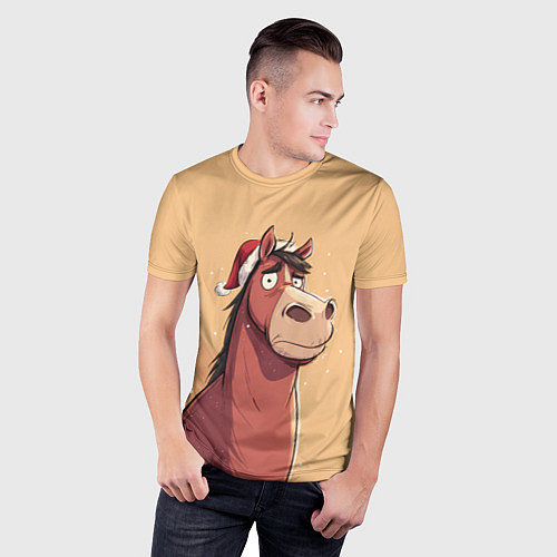 Мужская спорт-футболка Уставшая за год лошадка / 3D-принт – фото 3