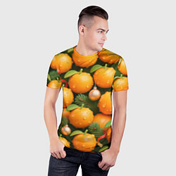 Футболка спортивная мужская Мандариновое настроение, цвет: 3D-принт — фото 2