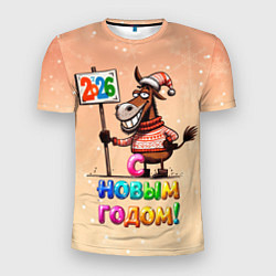 Футболка спортивная мужская Весёлая лошадь, цвет: 3D-принт