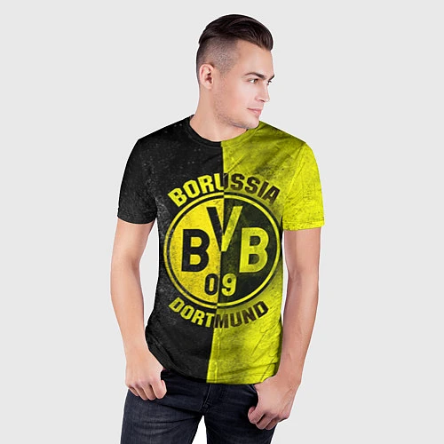 Мужская спорт-футболка Borussia Dortmund / 3D-принт – фото 3