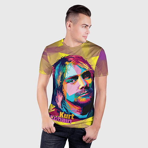 Мужская спорт-футболка Kurt Cobain: Abstraction / 3D-принт – фото 3