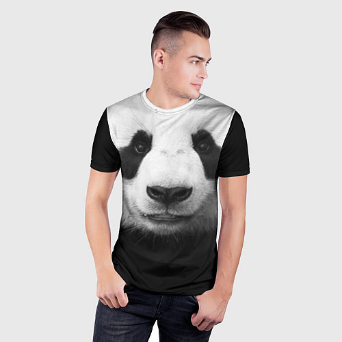 Мужская спорт-футболка Взгляд панды / 3D-принт – фото 3