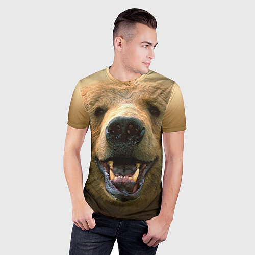 Мужская спорт-футболка Взгляд медведя / 3D-принт – фото 3