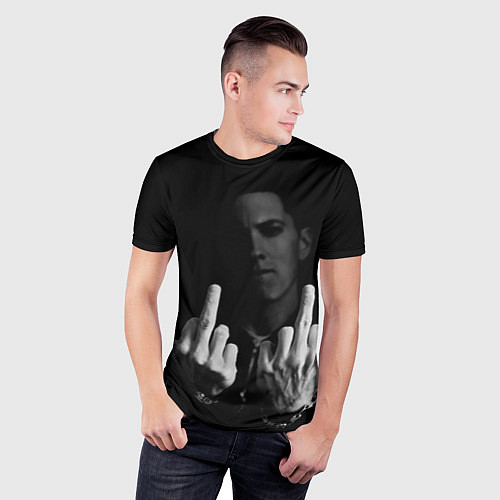 Мужская спорт-футболка Eminem Fuck / 3D-принт – фото 3