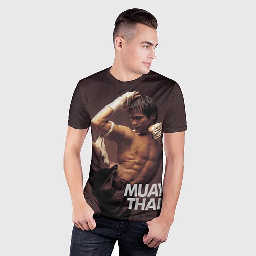 Мужская спорт-футболка Муай тай боец / 3D-принт – фото 3