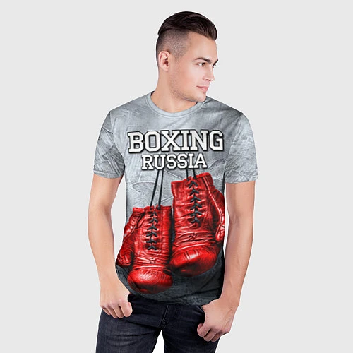 Мужская спорт-футболка Boxing Russia / 3D-принт – фото 3