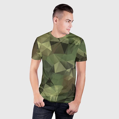 Мужская спорт-футболка Полигональный камуфляж / 3D-принт – фото 3