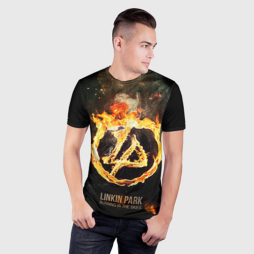 Мужская спорт-футболка Linkin Park: Burning the skies / 3D-принт – фото 3
