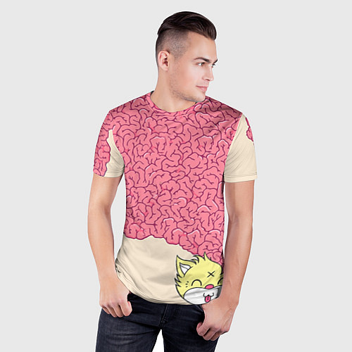 Мужская спорт-футболка Drop Dead: Pink Brains / 3D-принт – фото 3
