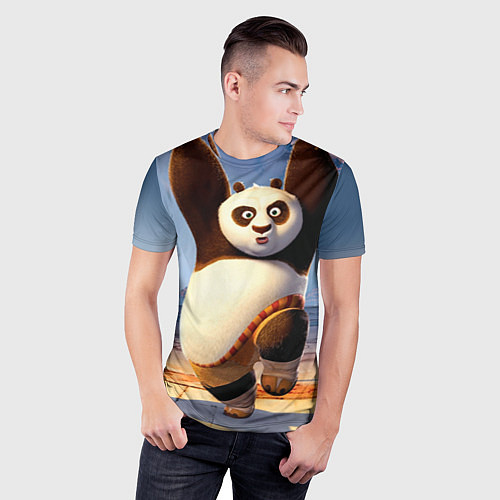 Мужская спорт-футболка Кунг фу панда / 3D-принт – фото 3
