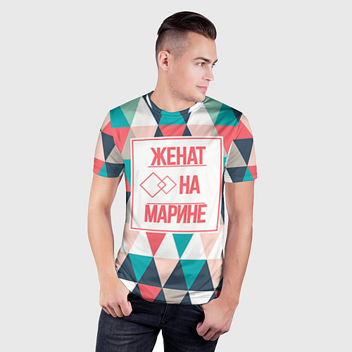 Мужская спорт-футболка Женат на Марине / 3D-принт – фото 3