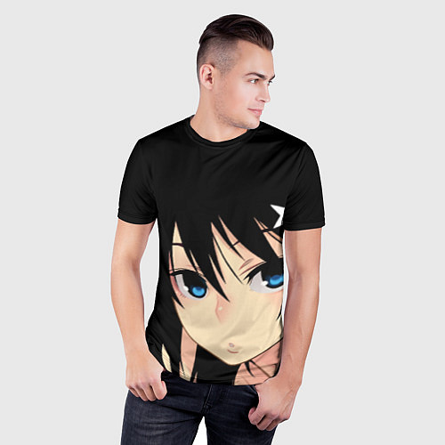 Мужская спорт-футболка Black Rock Shooter - глаза Мато Курои / 3D-принт – фото 3