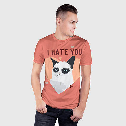 Мужская спорт-футболка I hate you / 3D-принт – фото 3