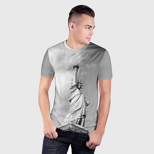 Мужская спорт-футболка Статуя Свободы / 3D-принт – фото 3