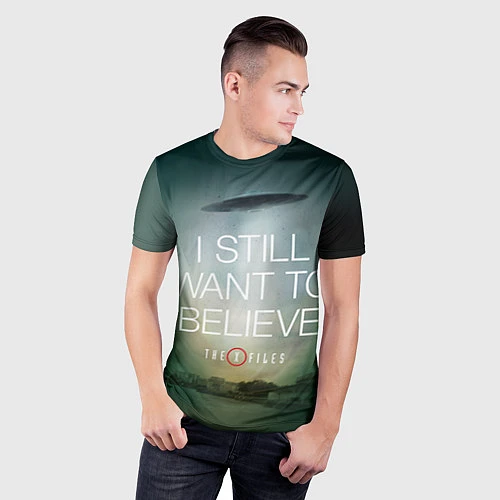 Мужская спорт-футболка I still want to believe / 3D-принт – фото 3