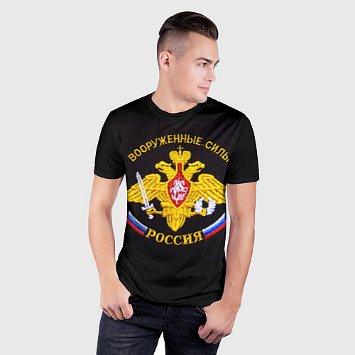 Мужская спорт-футболка ВС России: вышивка / 3D-принт – фото 3