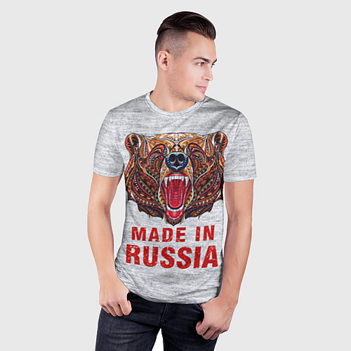 Мужская спорт-футболка Bear: Made in Russia / 3D-принт – фото 3