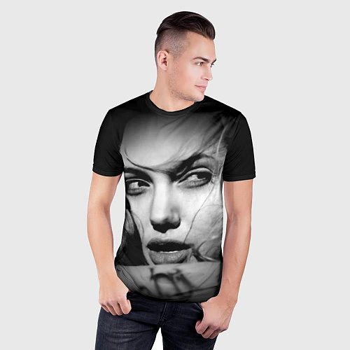 Мужская спорт-футболка Глаза Джоли / 3D-принт – фото 3