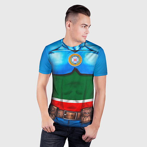 Мужская спорт-футболка Капитан Чечня / 3D-принт – фото 3